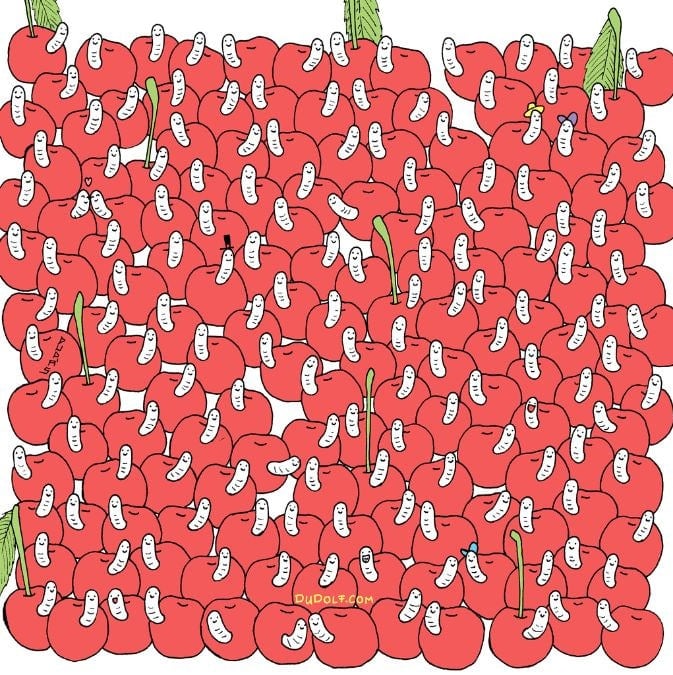 Rejtvény sasszeműeknek: találj egy cseresznyét kukac nélkül 30 másodperc alatt